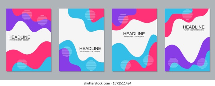 Modern business flyer, booklet, brochure cover vector design templates collection. A4 format