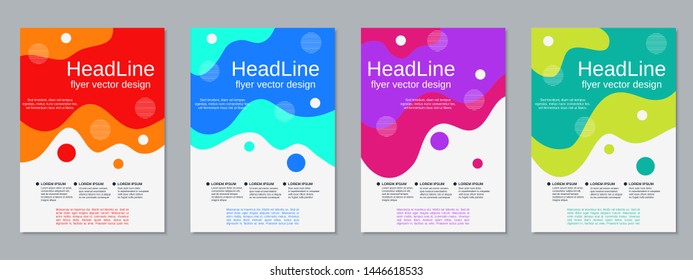 Modern business flyer, booklet, brochure cover vector design templates collection. A4 format