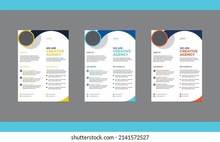 Modern business flyer brochure template design. Digital marketing agency and social media post flyer design template.
