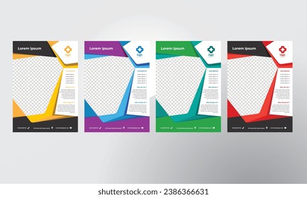 Modern Business Flyer Design, Brochure Design. four Color, Vector Template, A4 Size.