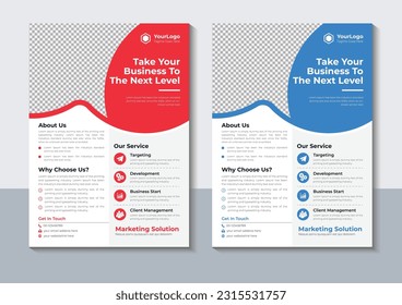 Modern Business Flyer Design, Creative Marketing Agency Flyer Template, Annual Report, layout, Vector illustrator