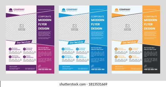 Modern Business Flyer. Flyer Design. Leaflets a4 Template. Cover Book and Magazine. Annual Report