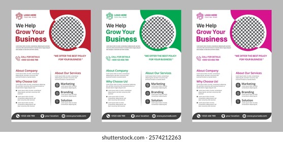 Modern business flyer design, perfect for corporate promotions, events, and marketing campaigns. Customizable layout for text and images, ideal for professional branding.
