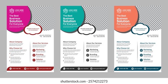 Modern business flyer design, perfect for corporate promotions, events, and marketing campaigns. Customizable layout for text and images, ideal for professional branding.
