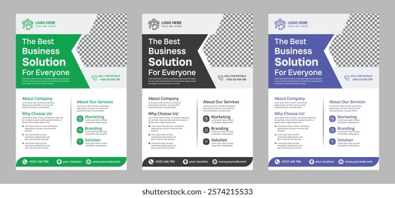 Modern business flyer design, perfect for corporate promotions, events, and marketing campaigns. Customizable layout for text and images, ideal for professional branding.
