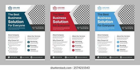 Modern business flyer design, perfect for corporate promotions, events, and marketing campaigns. Customizable layout for text and images, ideal for professional branding.
