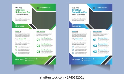 Modern business flyer design template for poster flyer brochure cover. marketing, business proposal, promotion, advertise, publication, with graphic elements and space for photo background.