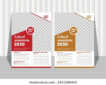 Modern Business Flyer Design, Two color education a4 template, Creative company profile design.