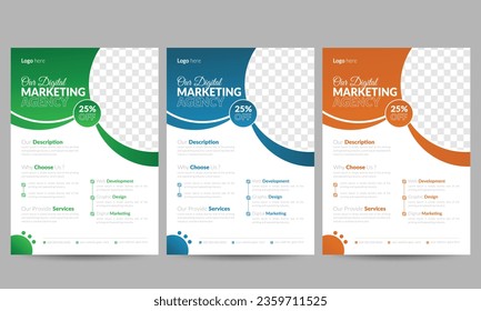 Modern Business Flyer Design , vector file layout template A4 size