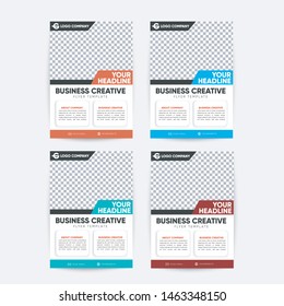 modern business flyer four variation color template