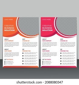 Modern business flyer layout template in A4 size. Flyer design layout space for photo background, vector eps10.
