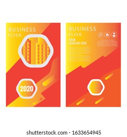 modern business flyer template with abstract shapes