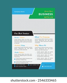 Modern business flyer template, abstract business flyer and creative design, IT company flyer and editable vector template design.