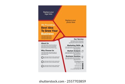  Modern business flyer template, abstract business flyer and creative design, IT company flyer and editable vector template design.