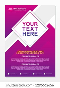 Modern business flyer template background with purple and white color