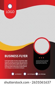 : Modelo moderno de panfleto de negócios  
Descrição: Promova sua marca, serviço ou oferta corporativa com este design de panfleto de negócios limpo e profissional. Ideal para campanhas de marketing, perfis de empresas,