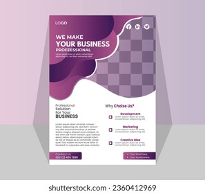 modern business flyer template design two color combination banner vector layout for marketing presentation