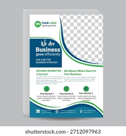 Moderna Plantilla de folleto de negocios, archivo EPS totalmente editable. Diseño limpio con texto y colores personalizables, ideal para empresas, marketing, eventos y promociones.