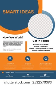 Modern Business Flyer Template for Marketing and Promotion,
Professional Corporate Flyer Design, 
Creative Business Advertisement Flyer,
Blue and Orange Corporate Flye