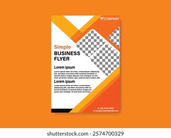 Modern Business Flyer Template with Orange and White Theme