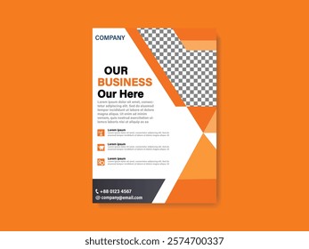 Modern Business Flyer Template with Orange and White Theme