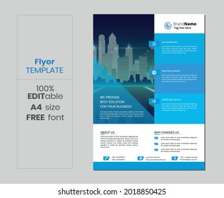 Modern business flyer vector template design. creative marketing agency flyer design.