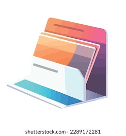 Icono de carpeta empresarial y archivos modernos aislados