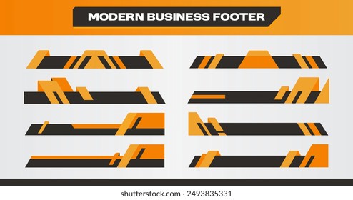 Modern Business Footer Creative Design Set