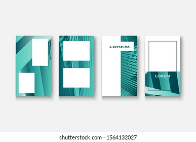 Modern business geometric template banner for design. Social media network concept. Promotion poster background. Creative stories set. Abstract vector illustration. Trendy gradient neon colors