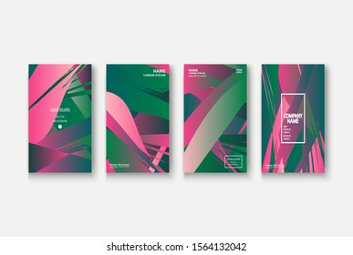 Modern business geometric template banner for design. Social media network concept. Promotion poster background. Creative stories set. Abstract vector illustration. Trendy gradient neon colors