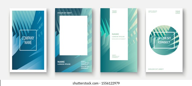 Modern business geometric template covers for design. Phone social media network concept. Promotion poster background. Creative stories set. Abstract vector illustration. Trendy gradient blue  colors