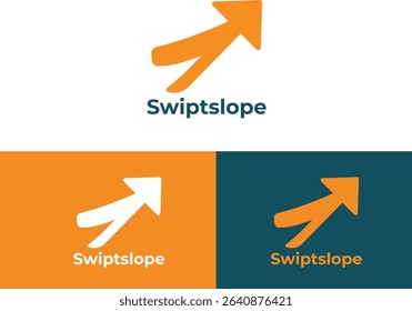 Modern Business Growth Symbol | Minimalist Startup Identity, Professional and modern arrow logo design titled "Swiptslope", symbolizing progress, growth, and success. Features a bold upward arrow in o