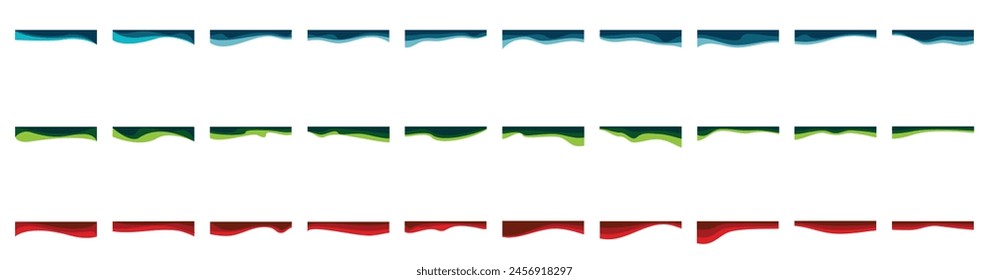 Modern Business Header Design Border Wavy Shape Vector Set Illustration