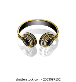 Modern business headset logo, vector illustration