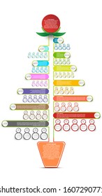 Modern business horizontal timeline process chart infographics template. Vector banner used for presentation and workflow layout diagram, web design. Abstract elements of graphic monthly and weekly pl