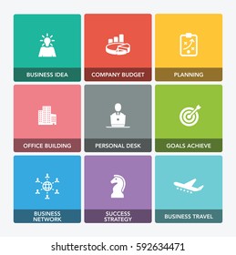 MODERN BUSINESS ICON SET