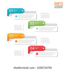 Modern business infographic. 4 step vector template. Abstract data visualization chart. Can be used for presentations, workflow layout, banners, diagrams and web design.