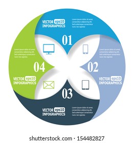 Modern business infographic banners from paper in a circle shape. Vector eps10 illustration