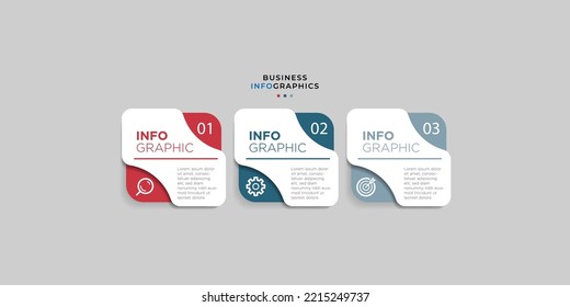 Modern business Infographic design template with icons and 3 options or steps. Cool design for process diagram, presentations, workflow layout, banner, flow chart, info graph.Eps10 vector