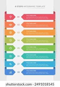 Modern Business Infographic Design Template with 8 Bar of Options