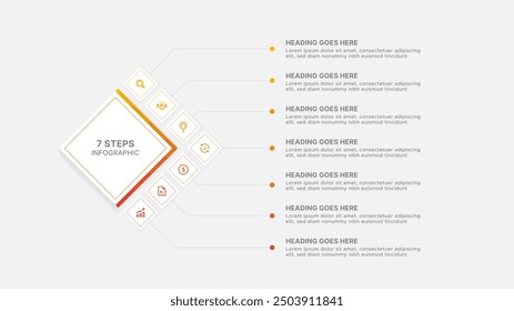 Modern Business Infographic Design Template with 7 Data Points