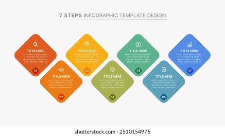 Modern Business Infographic Design Template with 7 Data Points