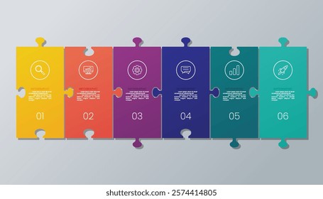 Modern Business Infographic Design Template Jigsaw Puzzle