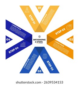 Modern business infographic design template with arrow steps and numbered options for web banner and presentation layout