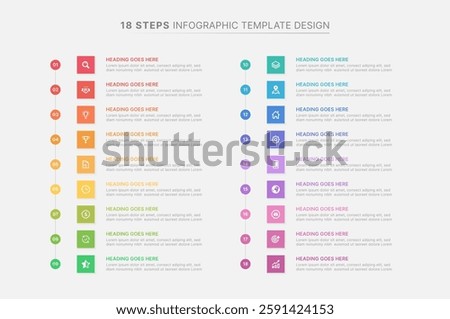 Modern Business Infographic Design Template with 18 Options