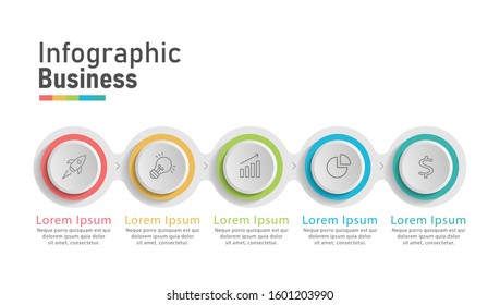 Modern Business Infographic Five Step