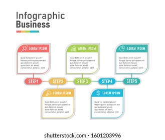 Modern Business Infographic Five Step