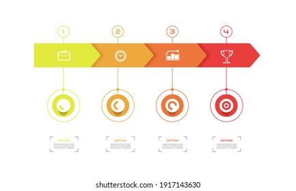 Modern business infographic option banner, flat icons design.
