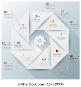 Modern Business Infographic Propeller Origami Style Design Template