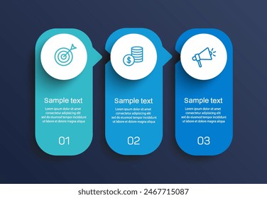  Modern business infographic template with 3 options or steps